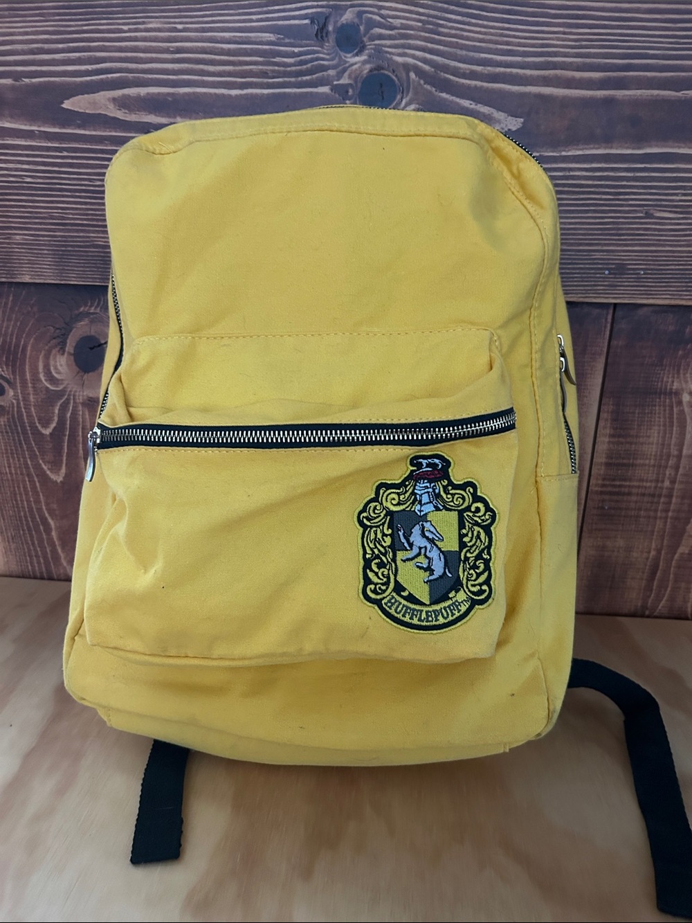 Yellow Hufflepuff Crest Canvas Backpack
